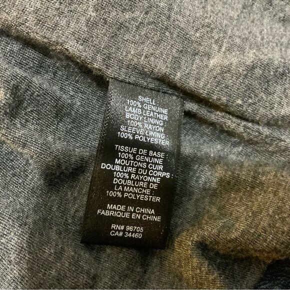 Rebecca Taylor Blue Moto Genuine Leather Jacket Full Zip Long Sleeve Size 2 - Picture 12 of 12